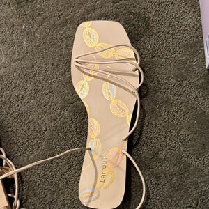 Larroude Beige Strappy Sandals brand new